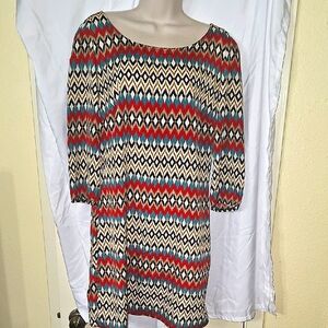 Hello Miss Multicolor Geometric Tunic Dress